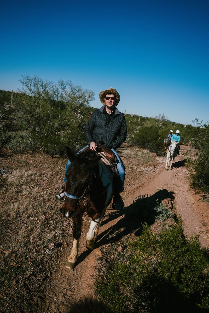 A rider on the desert trail